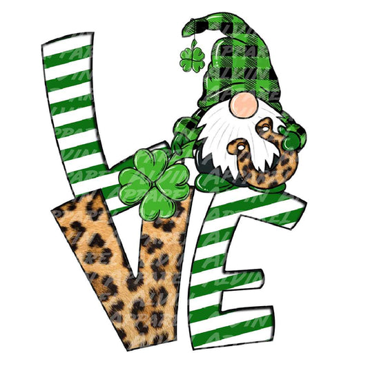 LOVE Plaid Leopard Green Stripes Gnome St Patrick's Day