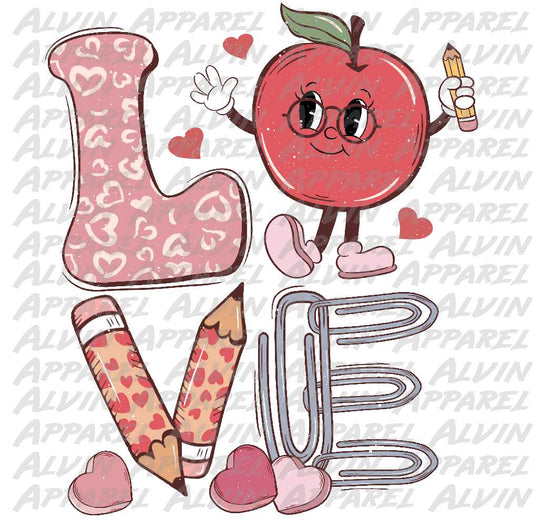 LOVE Teacher Apple Paper Clips