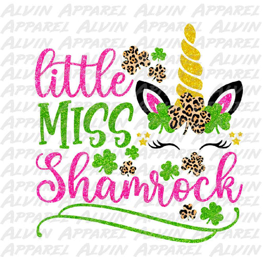 Little Miss Shamrock Unicorn St Patrick's Day