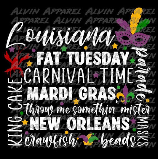 Mardi Gras Fat Tuesday Carnival King Cake Beads Parade