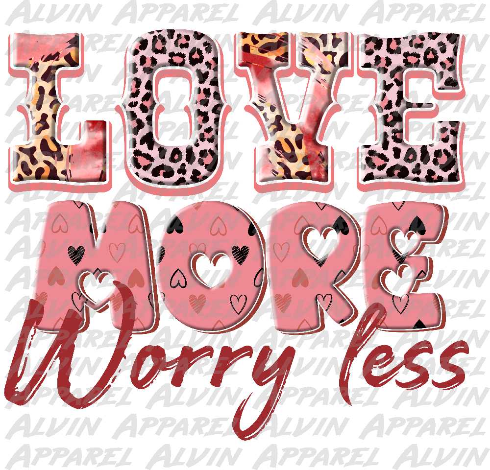 Love More Worry Less Leopard Letters