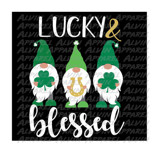 Lucky and Blessed 3 Gnomes St Patrick's Day