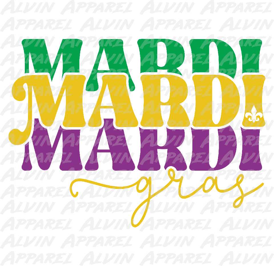 Mardi Gras glitter script