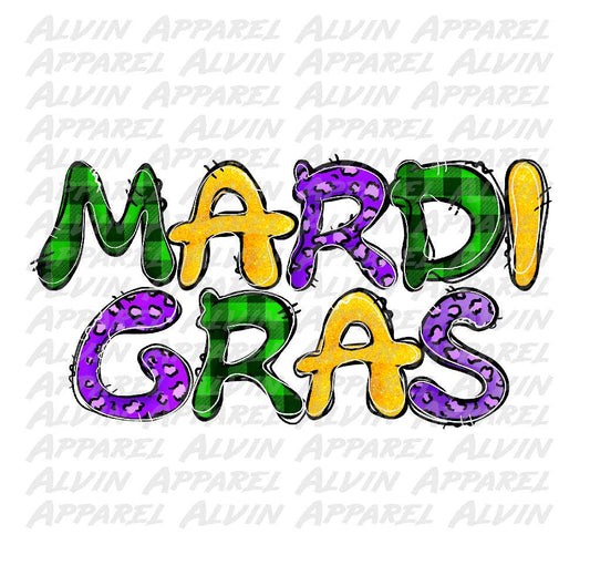 Mardi Gras Doddle Letters Colorful