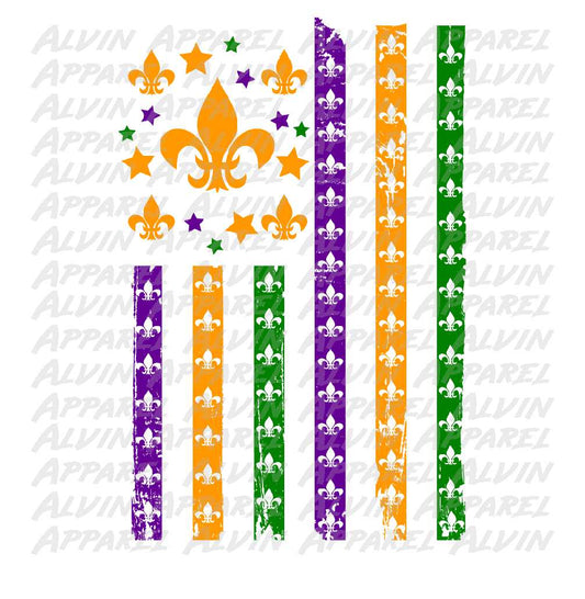 Mardi Gras Flag Fleur de Lis