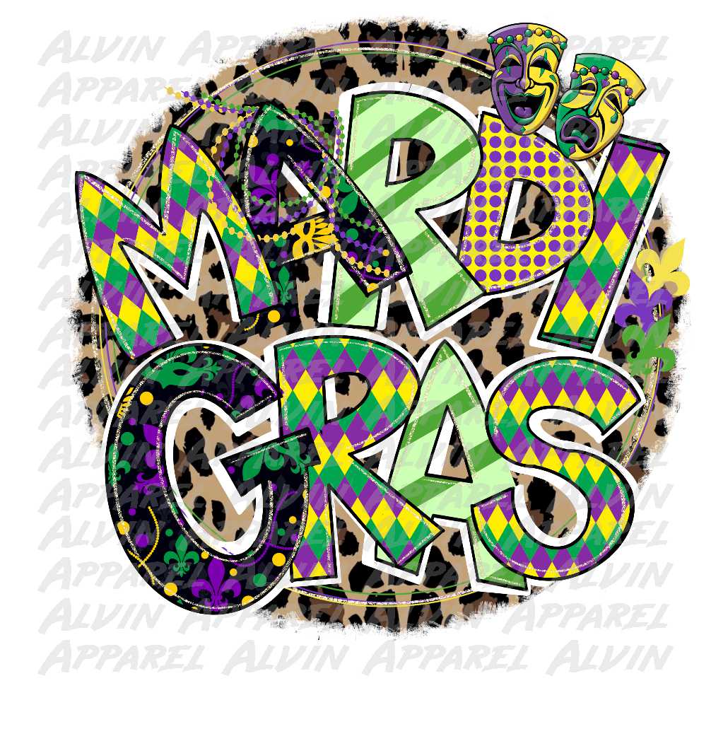 Mardi Gras Leopard Circle