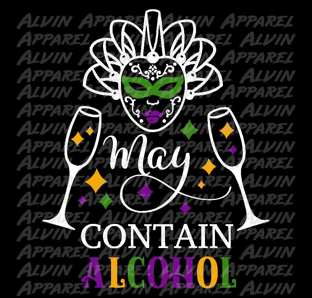 May Contain Alcohol Mardi Gras