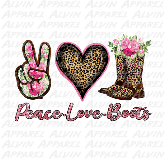 Peace Love Boots Leopard