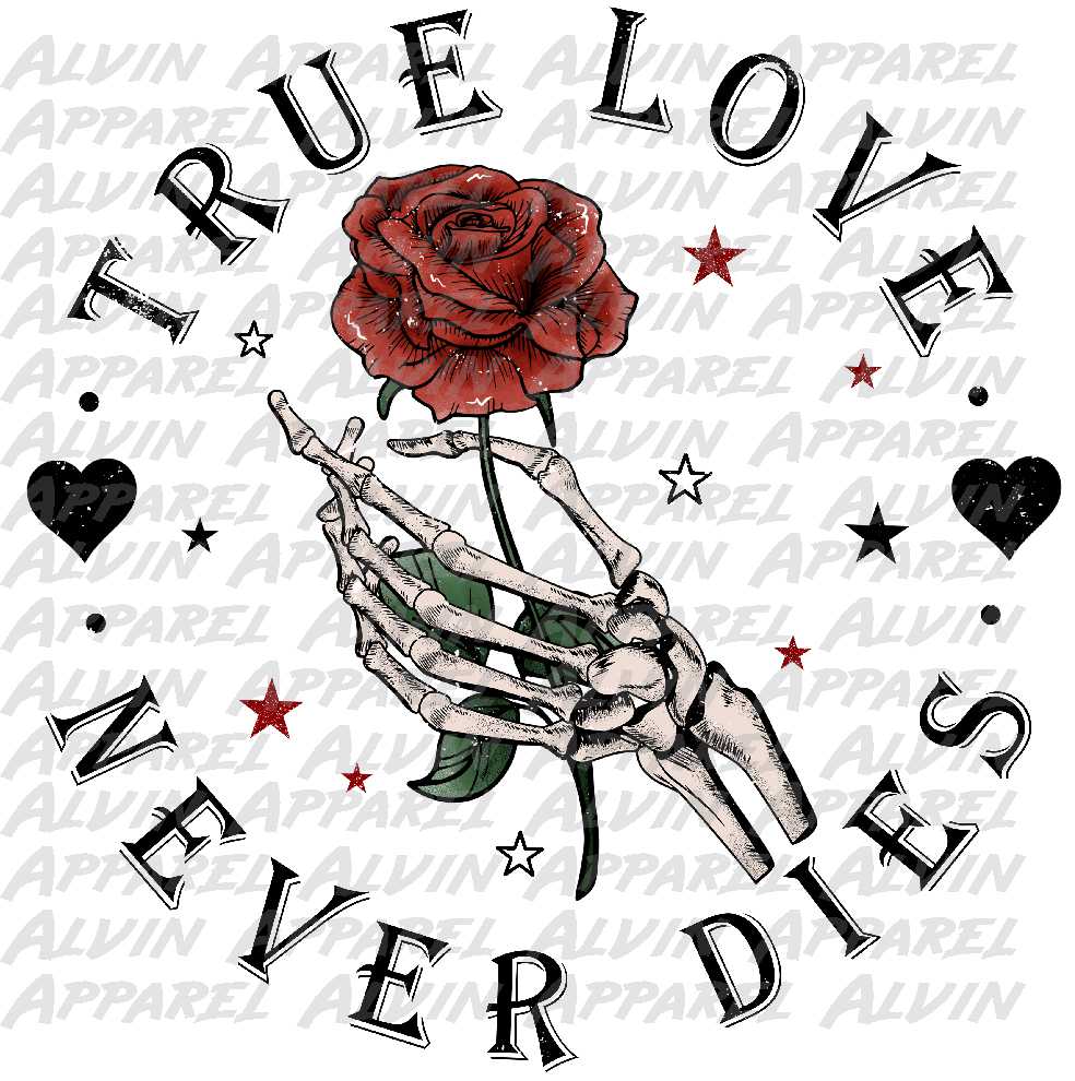 True Love Never Dies Skelton Hand Rose