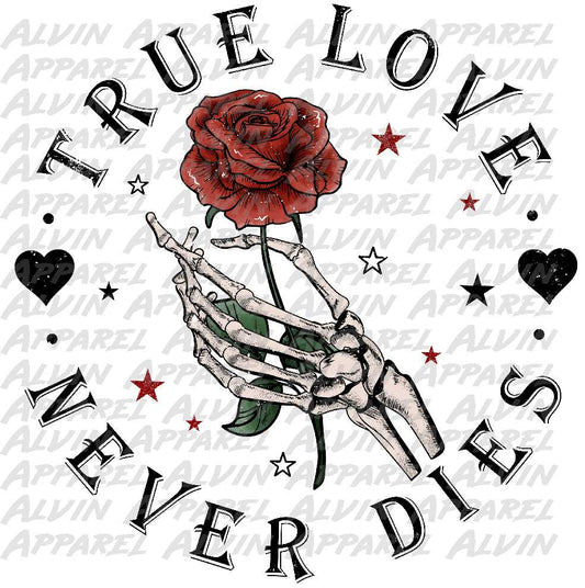 True Love Never Dies Skelton Hand Rose