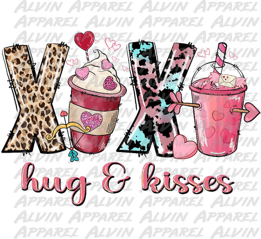 XOXO Hugs and Kisses Pink Text