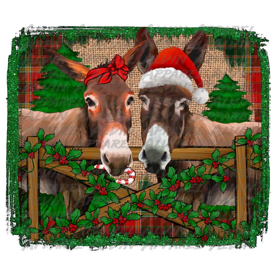 Christmas Donkey Duo