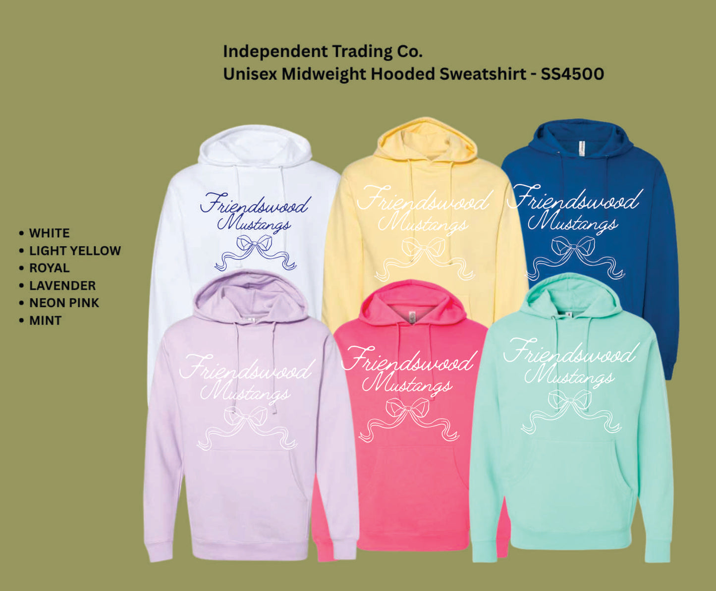 Mustangs w/ Bow Hoodie