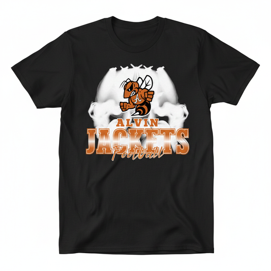 Alvin Jackets Football Black Tee with Smoke
