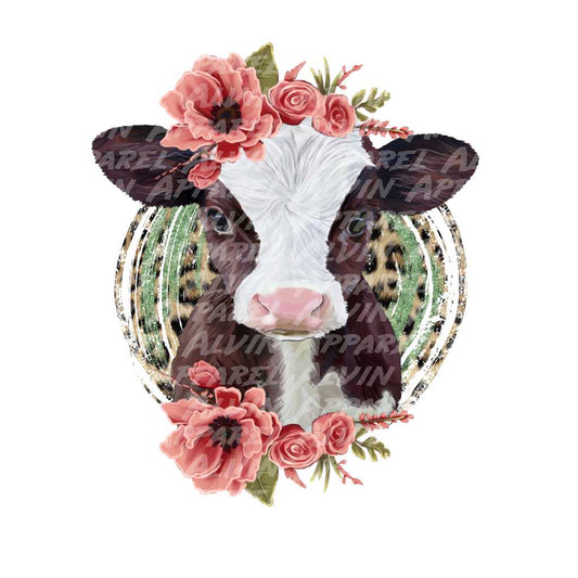 Baby Cow Floral Circle