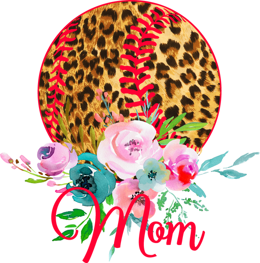 Baseball Leopard Mom Flowers