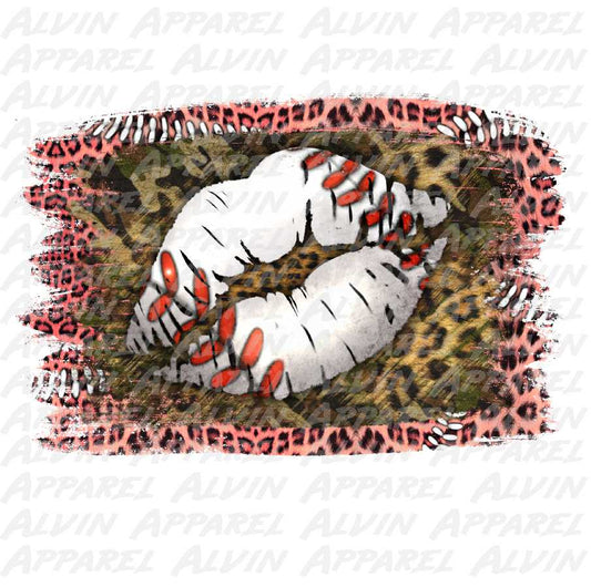 Baseball Lips Camo Leopard