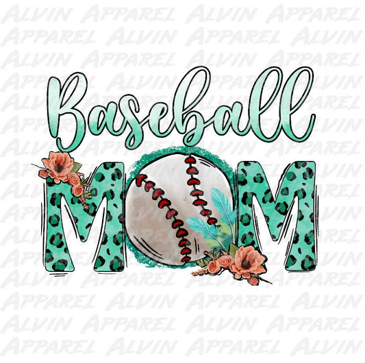 Baseball Mom Mint Floral