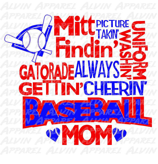 Baseball Mom Word Art