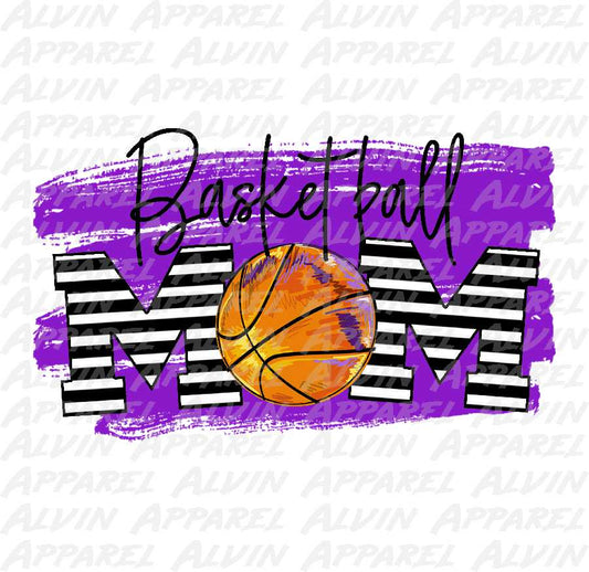 Basketball Mom Stripes Purple