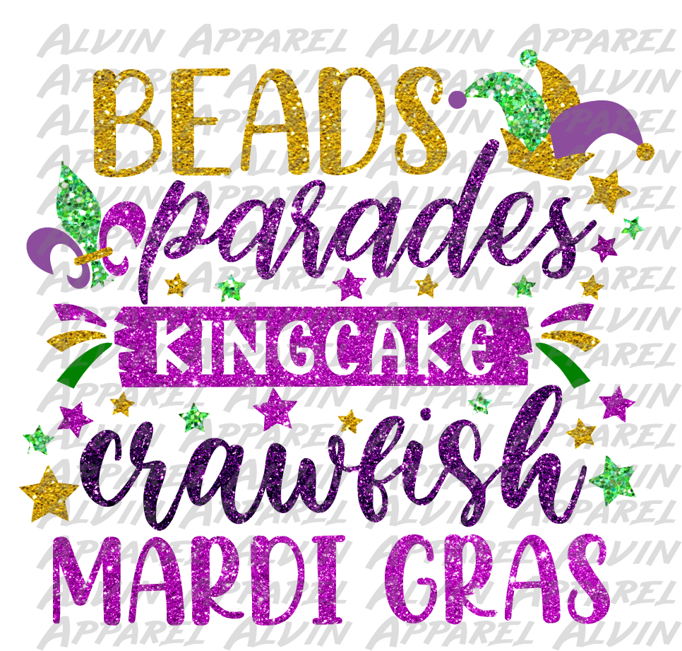 Beads Parades King Cake Glitter