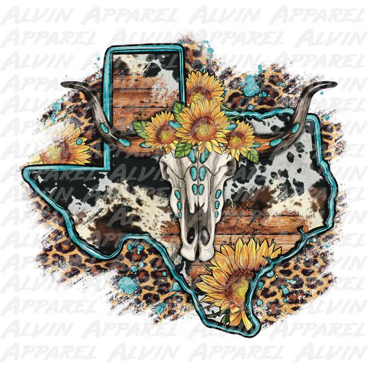 Bull Skull Cowhide Texas 2024