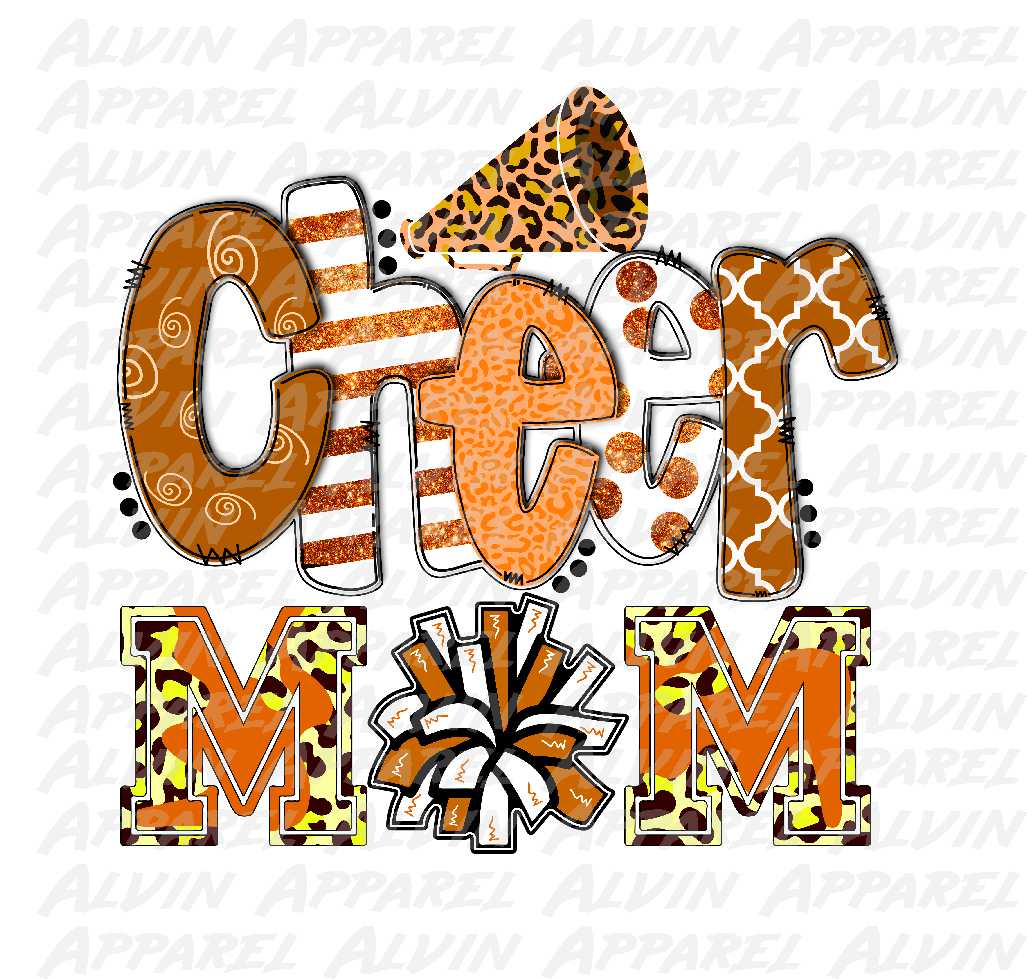 Cheer Mom Doodle Letters