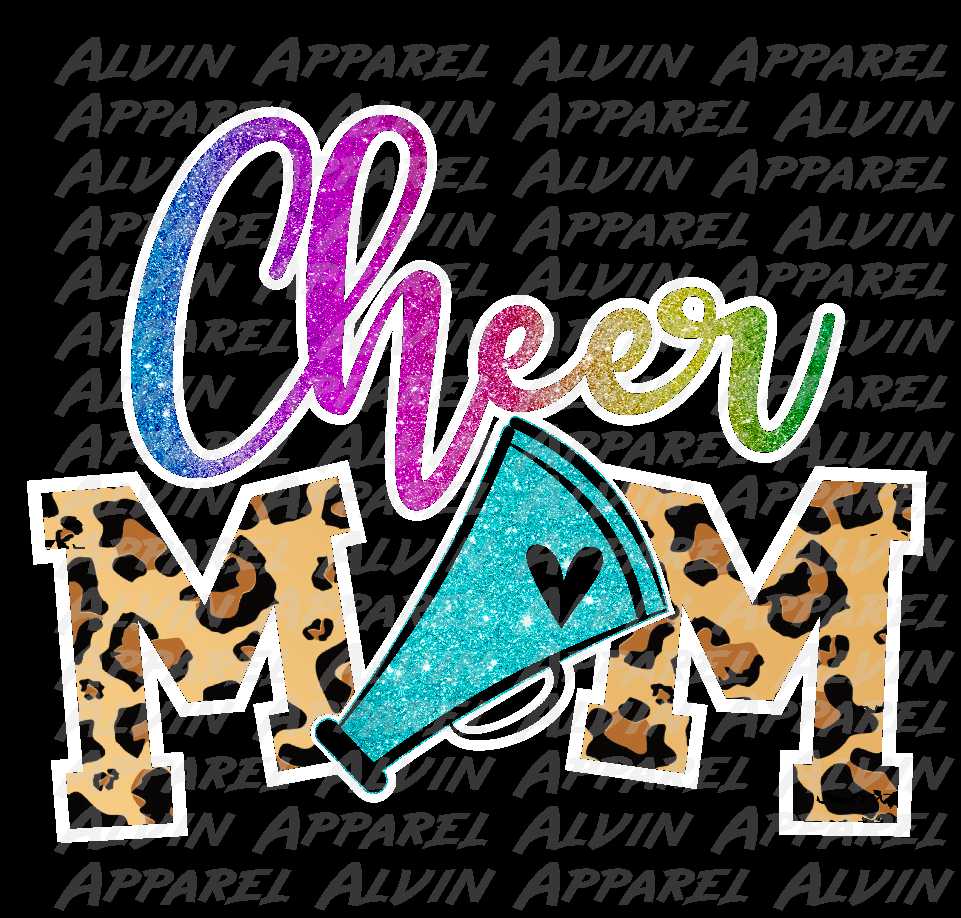 Cheer Mom Leopard Glitter