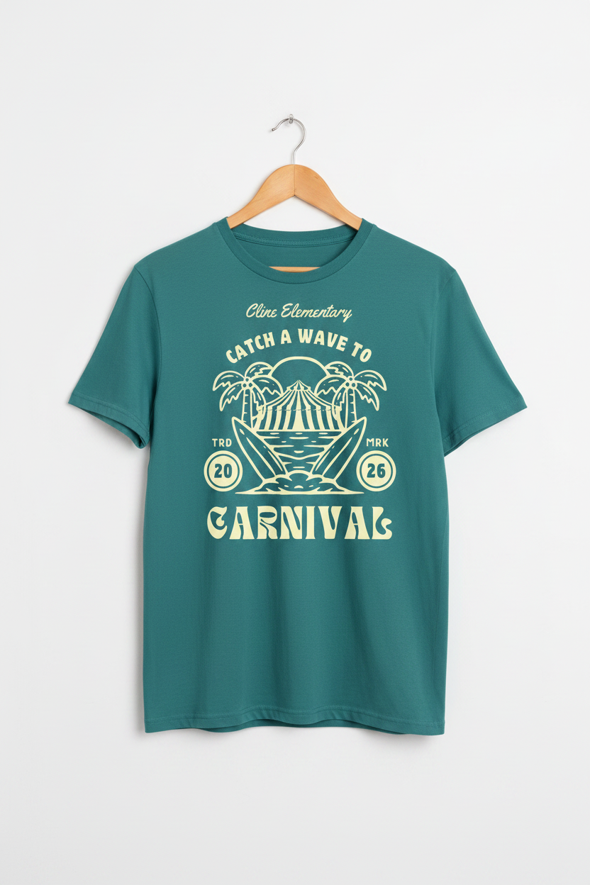 Cline Elementary Carnival Teal Shirt