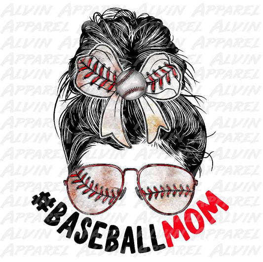 Cute Baseball Mom Messy Bun