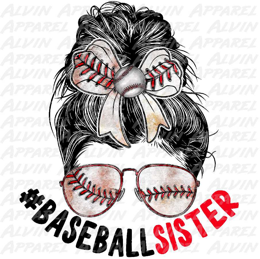 Cute Baseball Sister Messy Bun