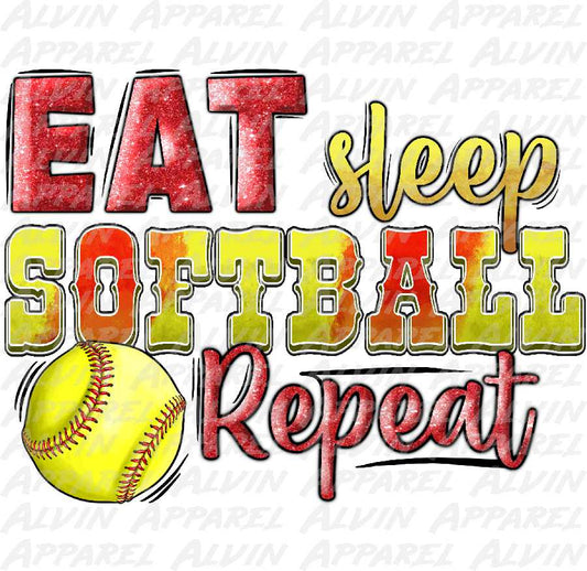 Eat Sleep Softball Repeat