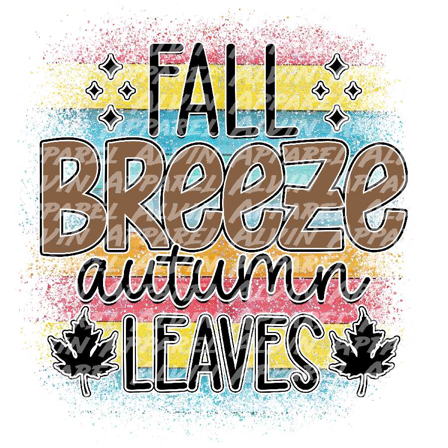 Fall Breeze Autumn Leaves Transfer