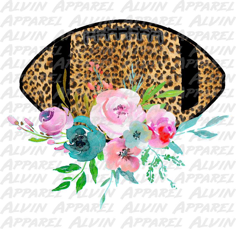 Floral Leopard Football