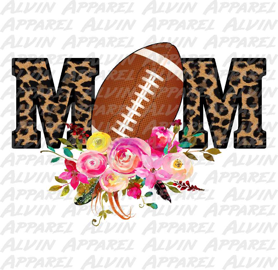 Football Mom leopard floral