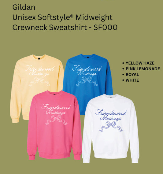Mustangs w/ Bow Crewneck Sweatshirt