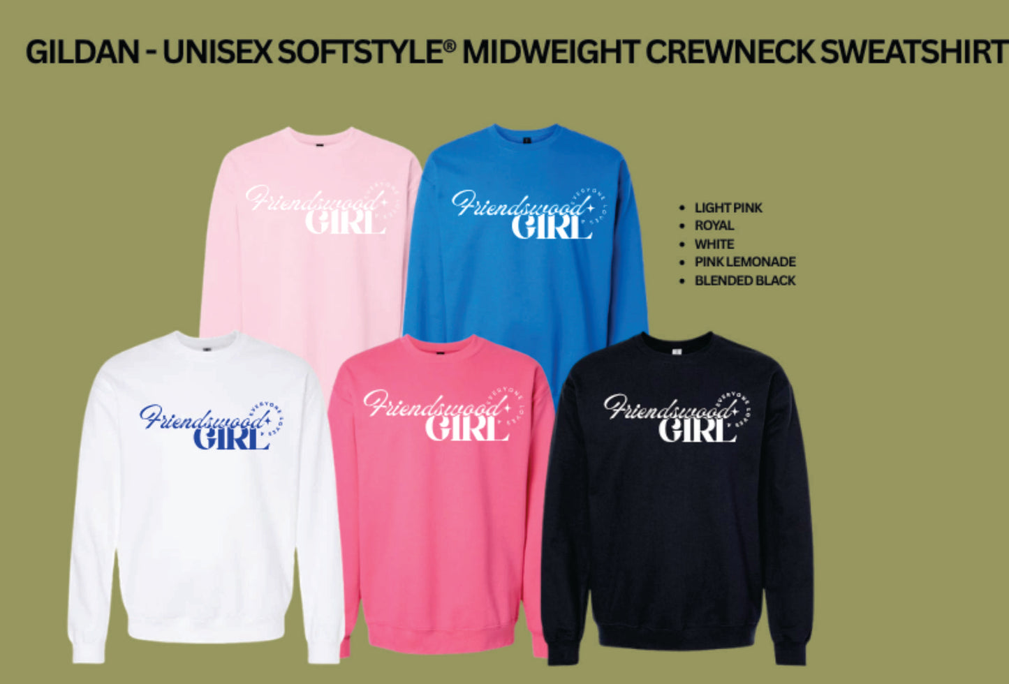 Friendswood Girl Crewneck Sweatshirt
