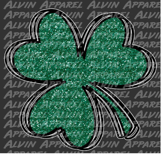 Green Glitter Clover Shamrock St Patrick's Day