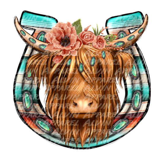 Highland Cow Serape Horseshoe