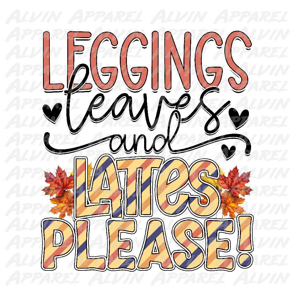 Leggings leaves lattes please 2 Transfer