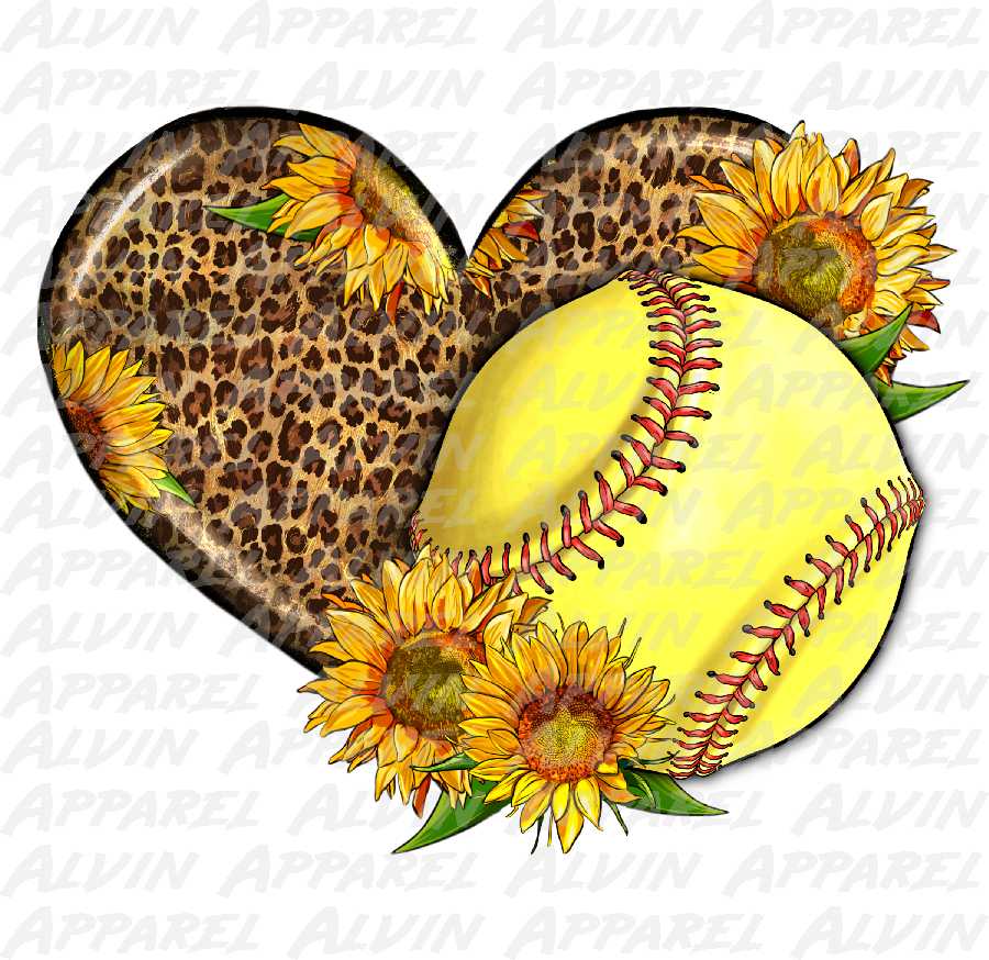 Leopard Softball Heart