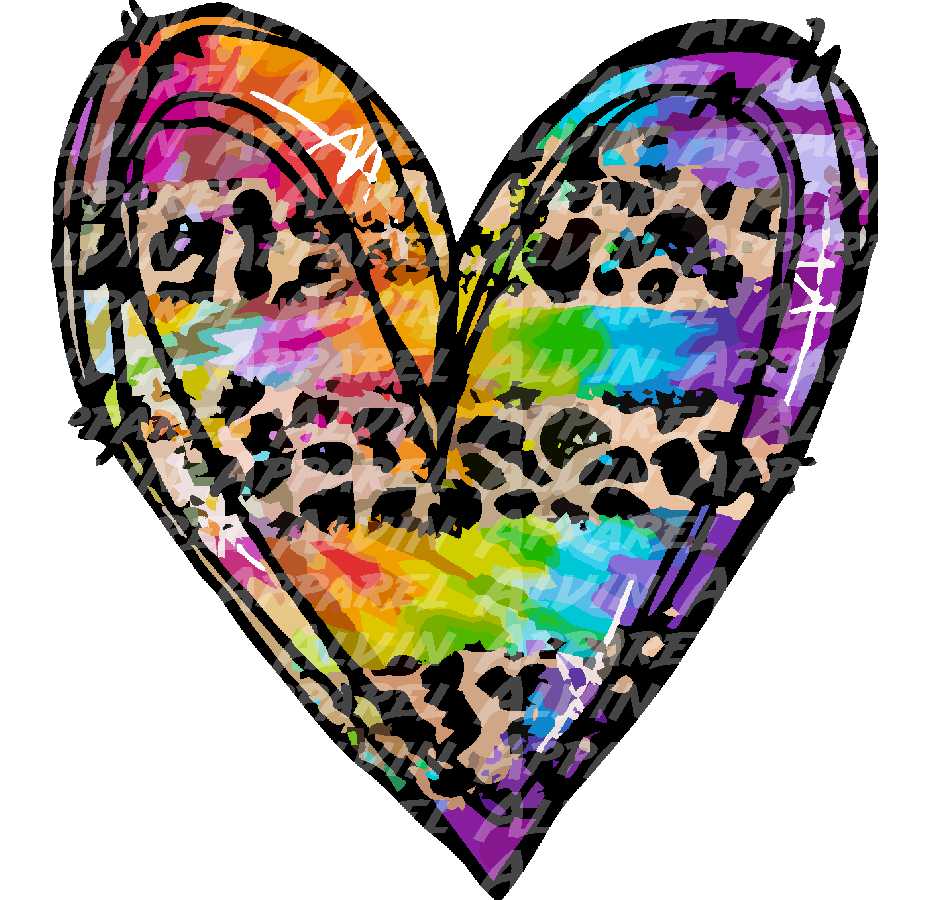 Leopard Tie Dye Heart