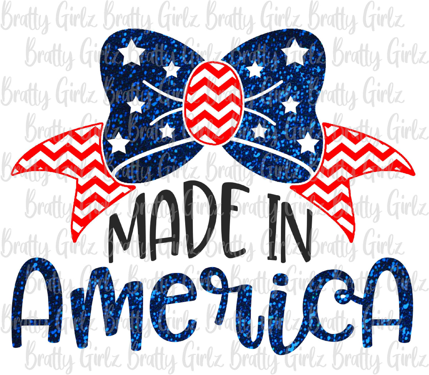 Made In America Bow Glitter