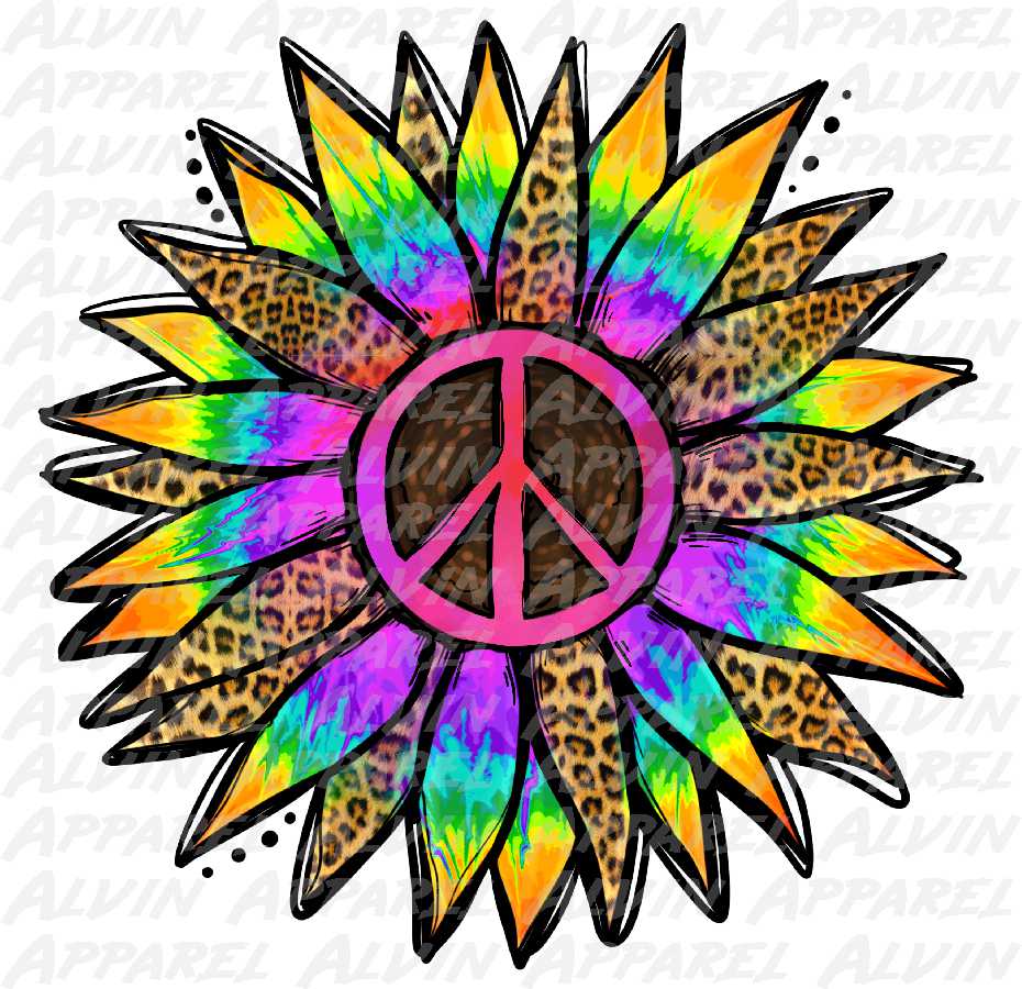 Peace Hippie Sunflower