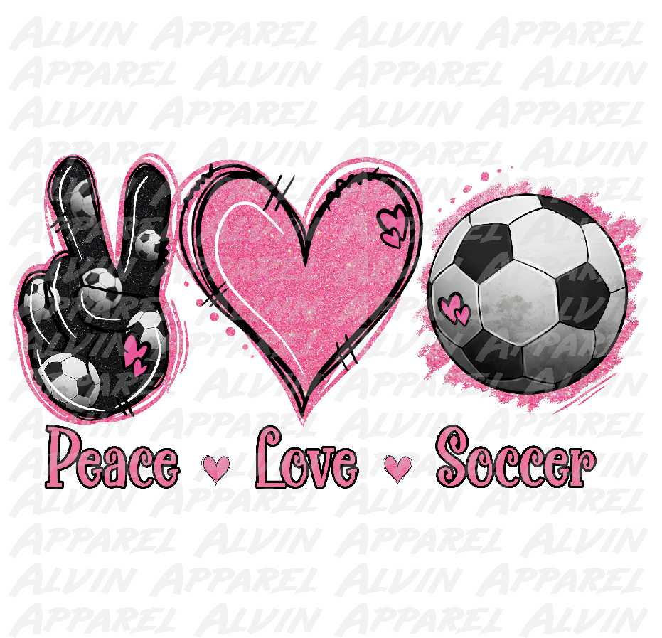 Peace Love Soccer Pink