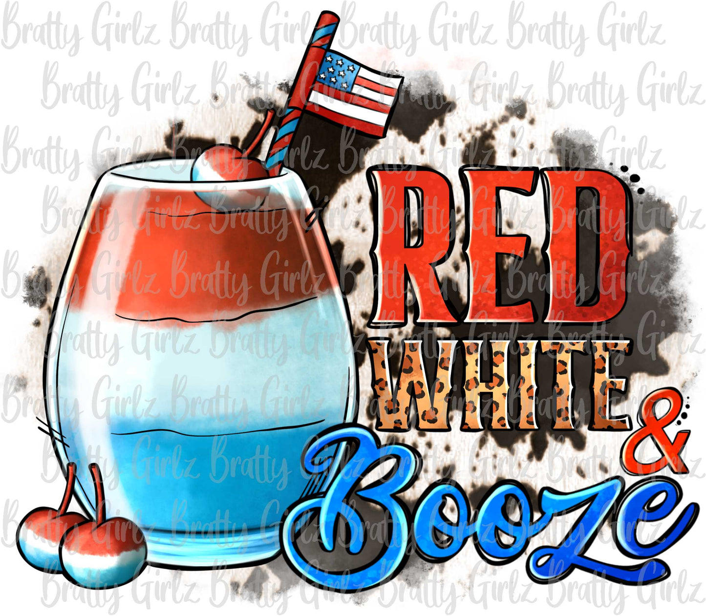 Red White and Booze Cowhide Background