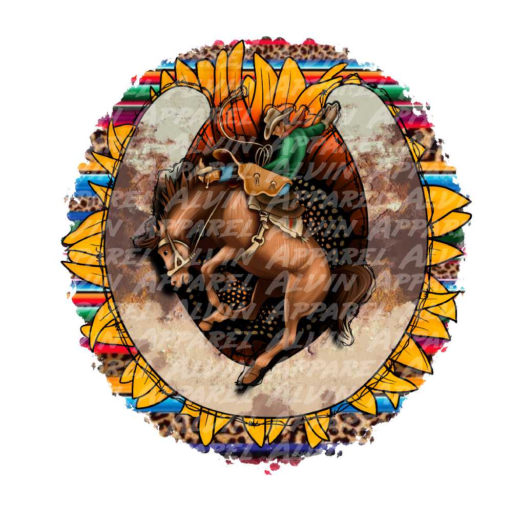 Rodeo Horseshoe Serape Sunflower