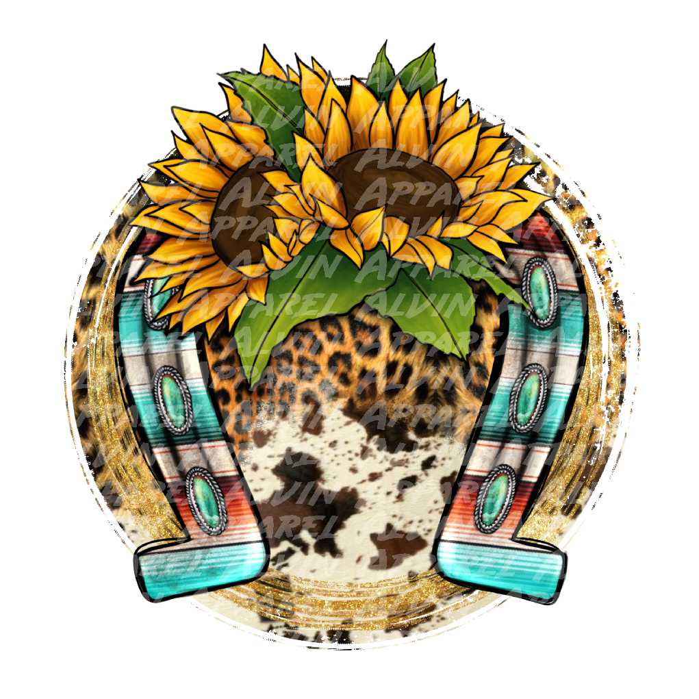 Serape Sunflower Horseshoe