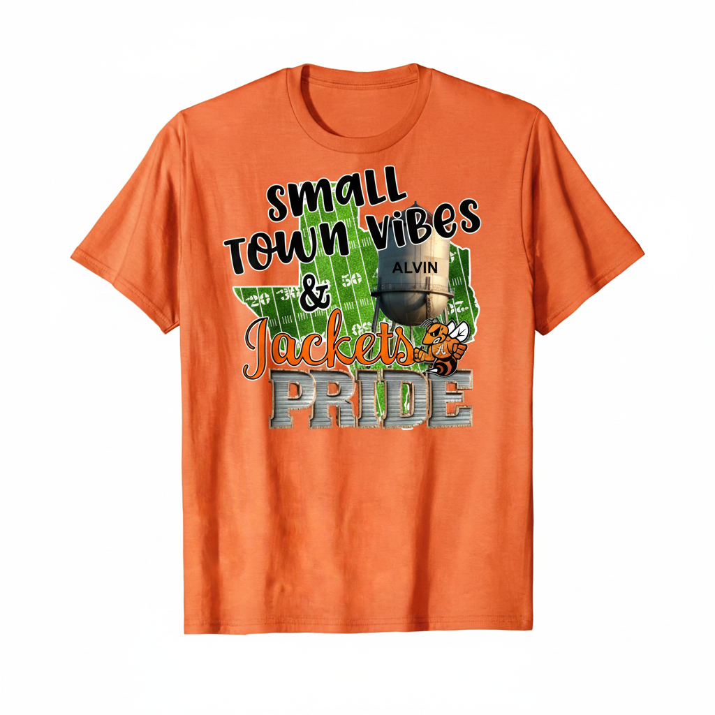 Small Town Vibes Orange Tee