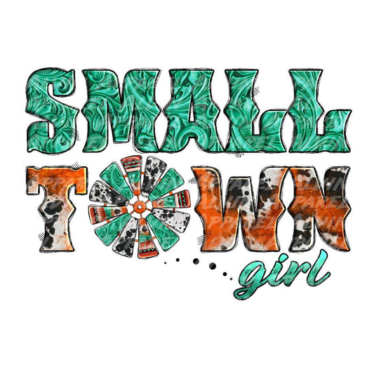 Small Town Girl Cowhide Turquoise